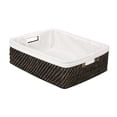 thumbnail image 1 of Kouboo Laguna Rattan Shelf Basket with Liner, Decorative Storage Basket, Organizer For Shelves, Black Wash, 1 of 8