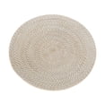 thumbnail image 1 of Kouboo Laguna Round Rattan Placemats For Dining Table, Heat Resistant Non-Slip Weave, Rattan Table Mat, White Wash, 1 of 5