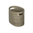 thumbnail image 1 of Kouboo Loma Oval Rattan Magazine Rack, Woven Storage Basket  Book, Magazine Holder, Black Wash, 1 of 5