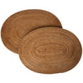 thumbnail image 1 of Kouboo Loma Oval Rattan Placemat, Set of 2 Pieces, Oval Round Table Mats, Non Slip Heat Resistant Place Mat, Multipurpose Placemat, Honey Brown, 1 of 8