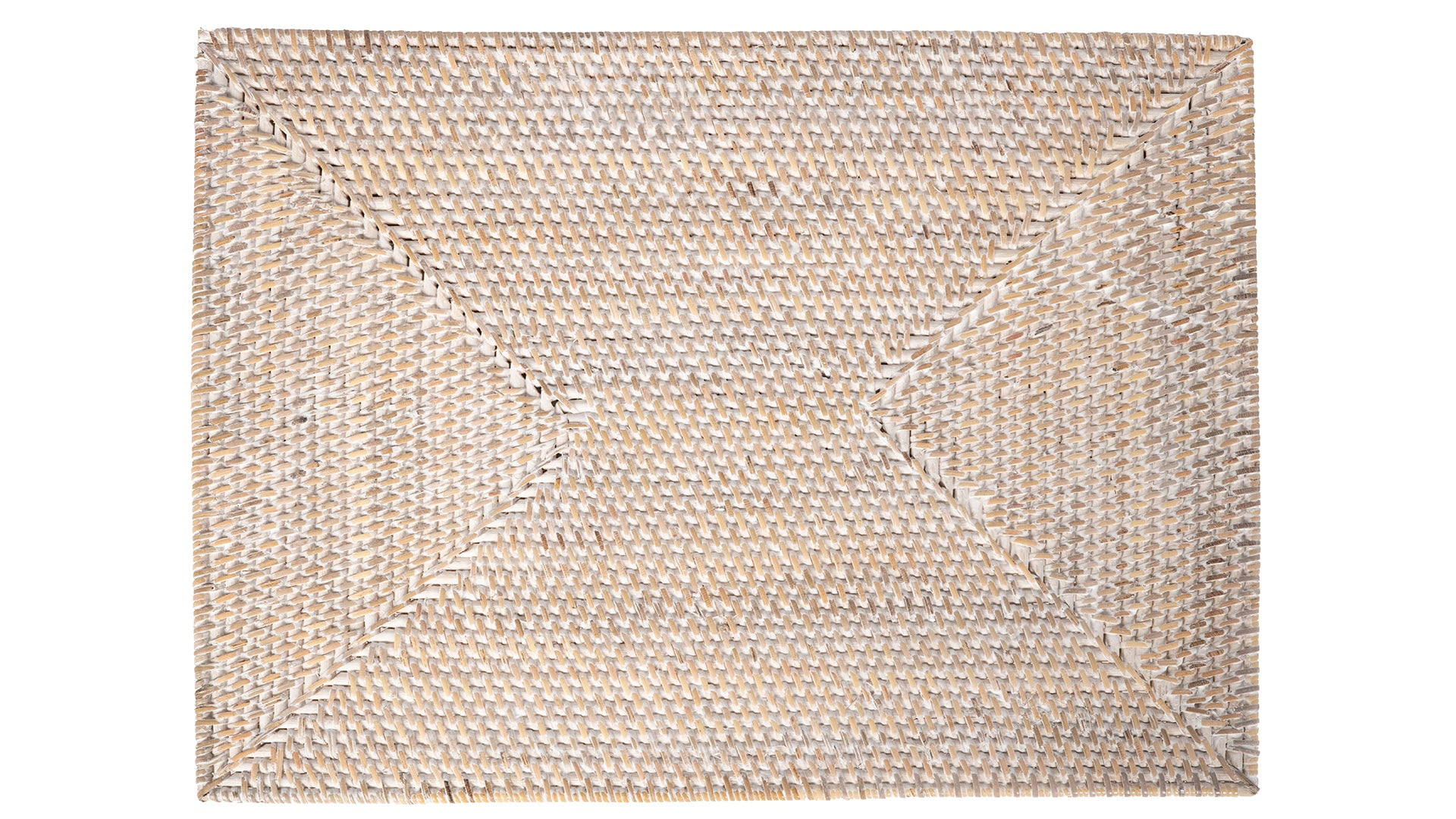 White Wash Rectangular Rattan Handwoven Placemat