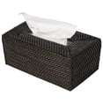 thumbnail image 1 of Kouboo Loma Rectangular Rattan Tissue Box Cover Holder, Wicker Decorative Tissue Holder for Living Room, Facial Napkin Holder, Espresso, 1 of 16