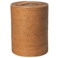 thumbnail image 1 of Kouboo Loma Round Rattan Hamper, Handmade Wicker Laundry Basket with Lid & Removable Liner, Honey Brown, 1 of 18