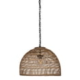 thumbnail image 1 of Kouboo Luhu Open Weave All Weather Cane Rib Outdoor Dome Pendant Lamp Coastal LED Black Dome Outdoor Pendant Lights Shades, 1 of 9