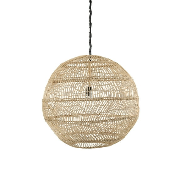 Kouboo Luhu Open Weave Cane Rib Cloche Pendant Lamp, Pendant Lights, Tea Room, Kitchen, Dining Room, Bedroom, Natural