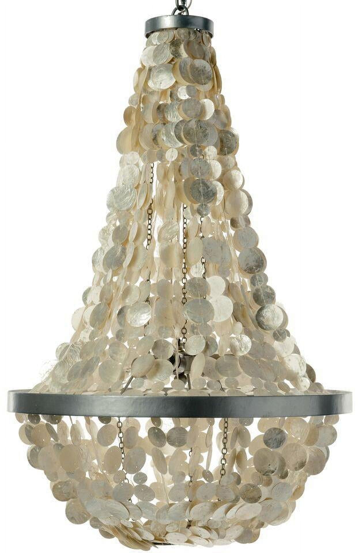 Champagne Capiz Seashell Chandelier with Matte Finish
