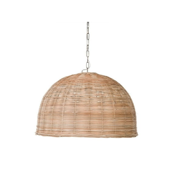 Kouboo Panay Wicker Dome Pendant Lamp Pendant Light Fixture, Farmhouse, Dining Room, Kitchen, Living Room Bedroom, Natural