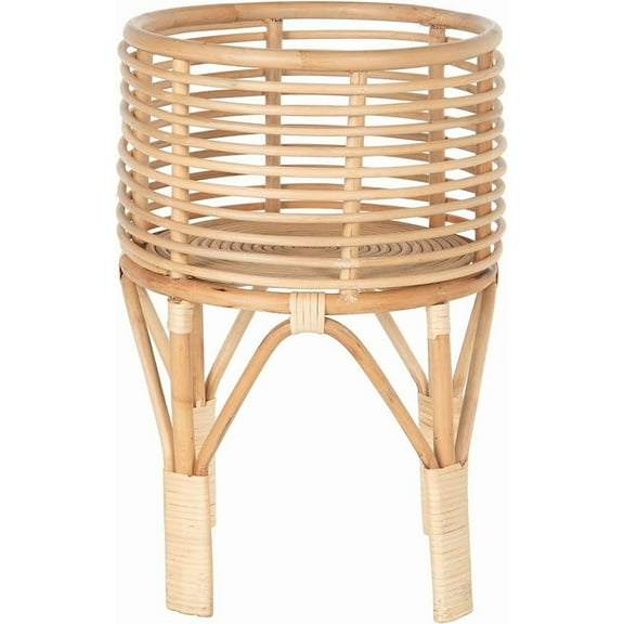 Kouboo Rattan Indoor Plant Stand, Rattan Plant Stand Basket Wicker, Rattan Plant Display Plant Holder Organizer For Home Balcony Living Room, Small, Natural