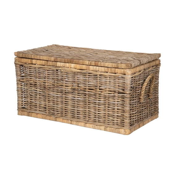 Kouboo Blanket Storage Rattan, Wooden Trunks with Rope Handles