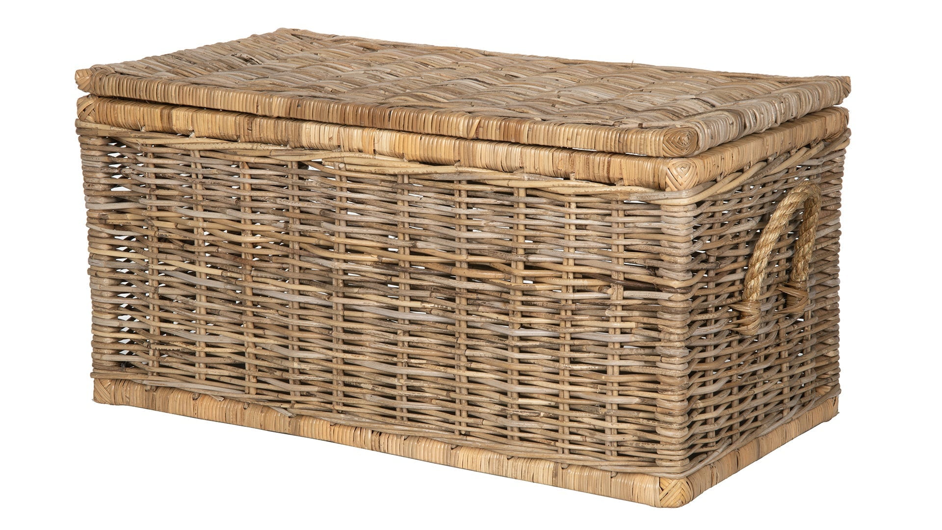 Natural Rattan Wicker Storage Trunk with Lid, Small