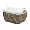 thumbnail image 1 of Kouboo Rattan Rectangular Laundry Basket with Liner, Handmade, Removable Liner, Laundry Basket, Bathroom, Bedroom, Kids Room, Gray, 1 of 4