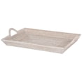 thumbnail image 1 of Kouboo Rattan Serving Tray with Handles for Breakfast, Decorative Tray for Storage, Rectangular Organizer Tray for Coffee Table, White Wash, 1 of 21