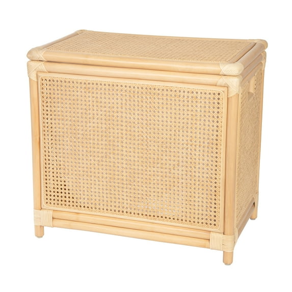 Kouboo Rectangular Rattan Cane Clothes Hamper And Laundry Basket With Removable Liner & Lid, 2 Loads, Natural
