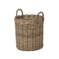 thumbnail image 1 of Kouboo Round Rattan Belly Basket WIth Ear Handles, Handwoven Rattan Basket With Handles, Organization & Home Décor For Storage, Brown, 1 of 14