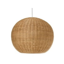 Kouboo Wicker Ball Pendant Lamp, Palau Continuous Weave Wicker Ball Pendant Lamp, Outdoor Ball Pendant Lamp, Natural