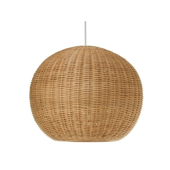 Kouboo Wicker Ball Pendant Lamp, Palau Continuous Weave Wicker Ball Pendant Lamp, Outdoor Ball Pendant Lamp, Natural