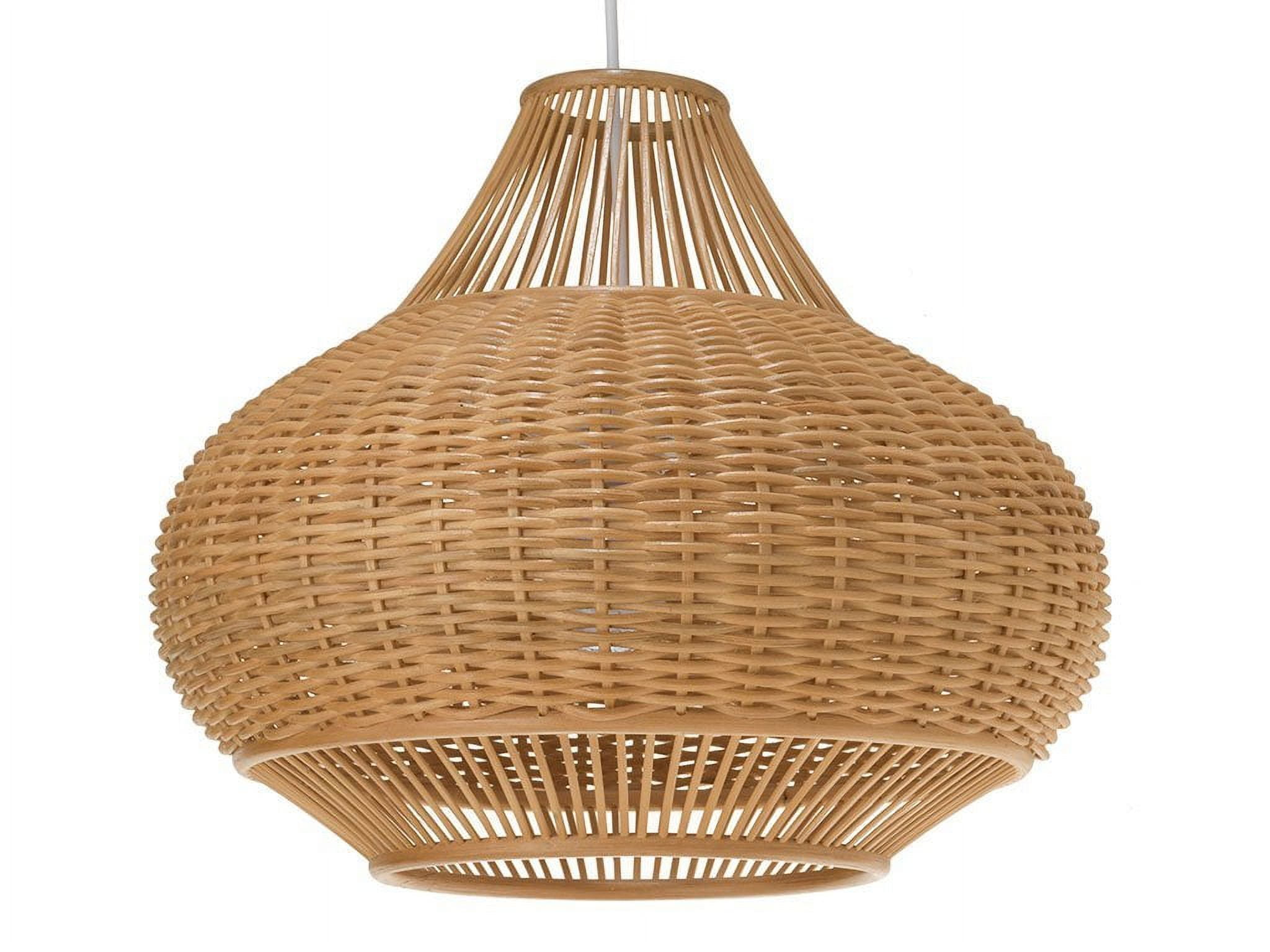 Kouboo Wicker Pear Shaped Pendant Lamp, Light Fixture Pendant, Light, Chandelier for Dining Room Kitchen, Natural