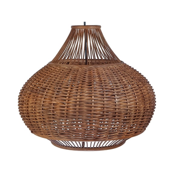 Kouboo Wicker Pear Shaped Pendant Lamp, Light Fixture Pendant, Light, Chandelier for Dining Room Kitchen, Rustic Brown