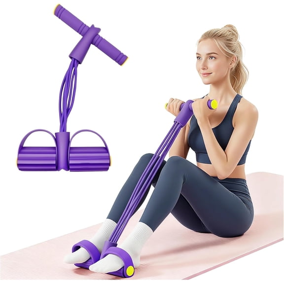 Koudindg 21 Fitness Resistance Bands -6 Tube, Resistance Bands with Foot Loops, Sit Up Training Band, Fitness Pedal Ankle Puller(Purple)