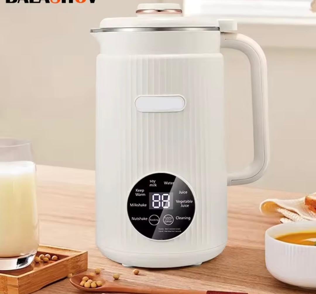 Koudindg Automatic Electric Soybean Milk Machine, 1200ML Intelligent Food Blender, Filter-free Milk Maker, Rice Paste Maker with Kettle
