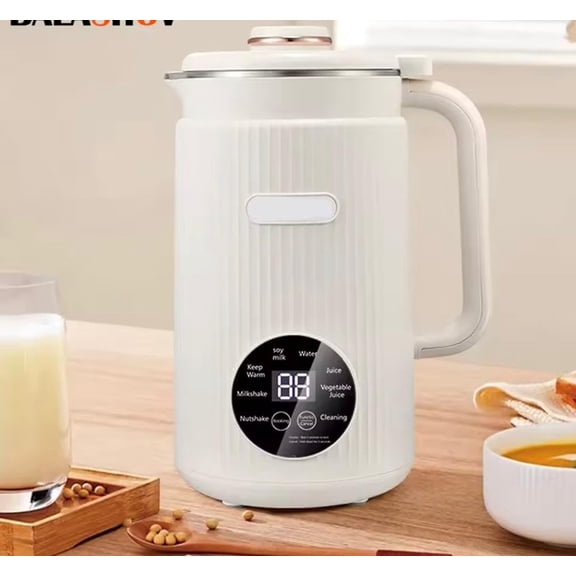 Koudindg Automatic Electric Soybean Milk Machine, 1200ML Intelligent Food Blender, Filter-free Milk Maker, Rice Paste Maker with Kettle
