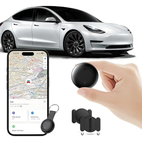 Koudindg Black 2-Piece Apple AirTag Smart Locator: Compatible with Apple "Find My" App (iOS Devices Only), Easily Tracks Keys, Luggage & Other Items