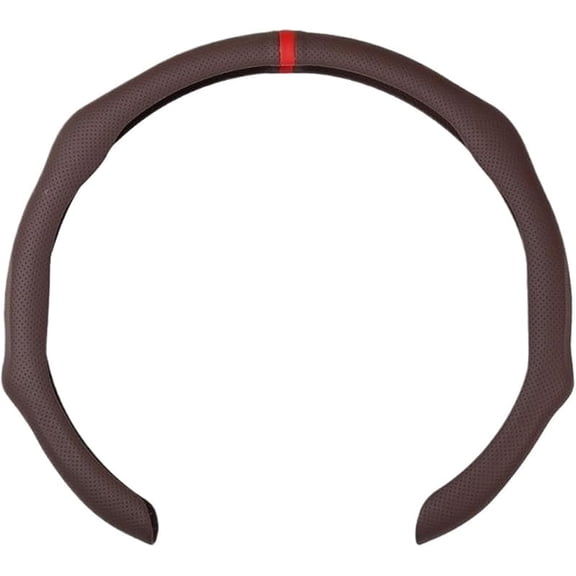 Koudindg Four Season Universal Perforated Breathable 5D Card Style Steering Wheel Cover(Coffee)