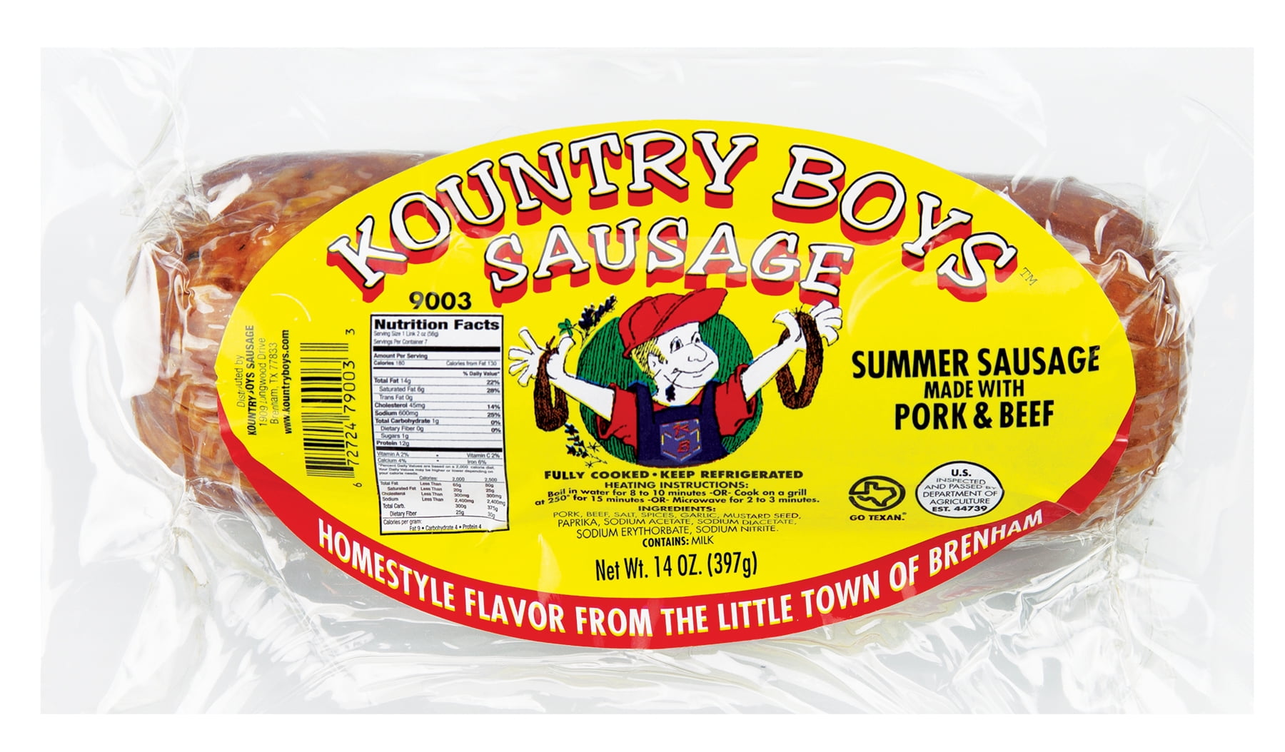 Kountry Boys Sausage Summer Sausage, 14 oz