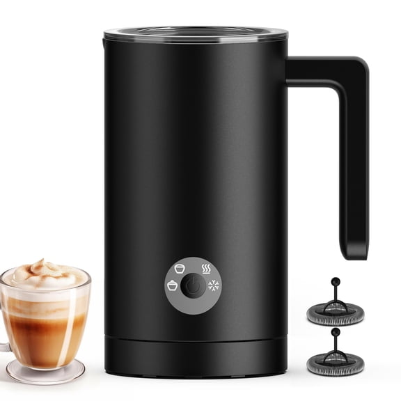 Kourice Milk Frother Electric, 4-in-1 Milk Frother and Steamer for Latte, Cappuccino, Hot & Cold Milk Froth Maker, Automatic Milk Steamer and Frother, Quiet One-Touch Operation, Easy to Clean Y101
