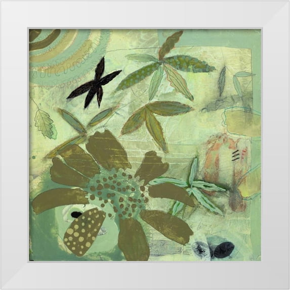 Koury, Aleah 12x12 White Modern Wood Framed Museum Art Print Titled - Floral Fantasies 2