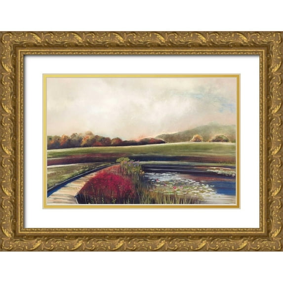 Koury, Aleah 14x11 Gold Ornate Wood Framed with Double Matting Museum Art Print Titled - Edge of Autumn