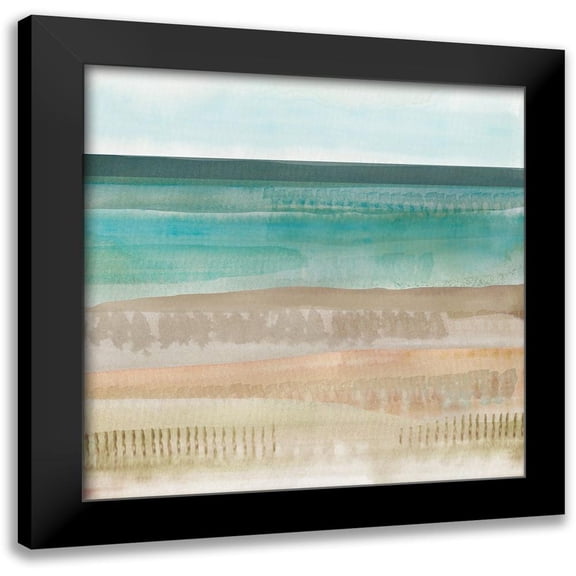 Kouta, Flora 12x12 Black Modern Framed Museum Art Print Titled - Jade Seascape II