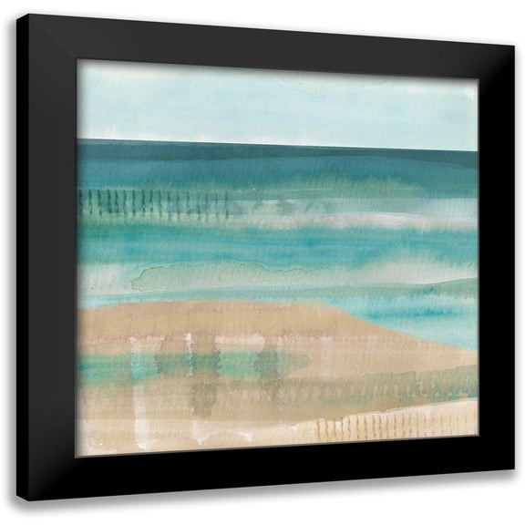 Kouta, Flora 12x12 Black Modern Framed Museum Art Print Titled - Jade Seascape I
