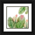 thumbnail image 1 of Kouta, Flora 12x12 Black Ornate Wood Framed with Double Matting Museum Art Print Titled - Flowering Cactus II, 1 of 4
