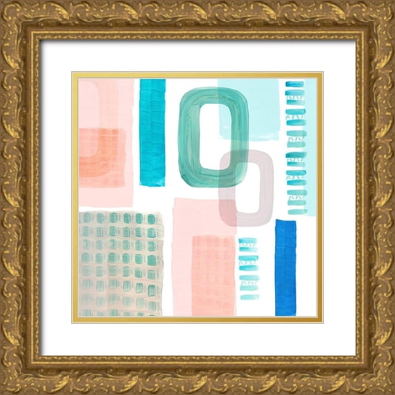 Kouta, Flora 12x12 Gold Ornate Wood Framed with Double Matting Museum Art Print Titled - Floating III