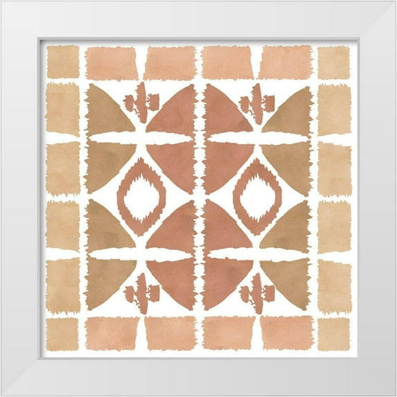 Kouta, Flora 12x12 White Modern Wood Framed Museum Art Print Titled - Earthy Geometric I