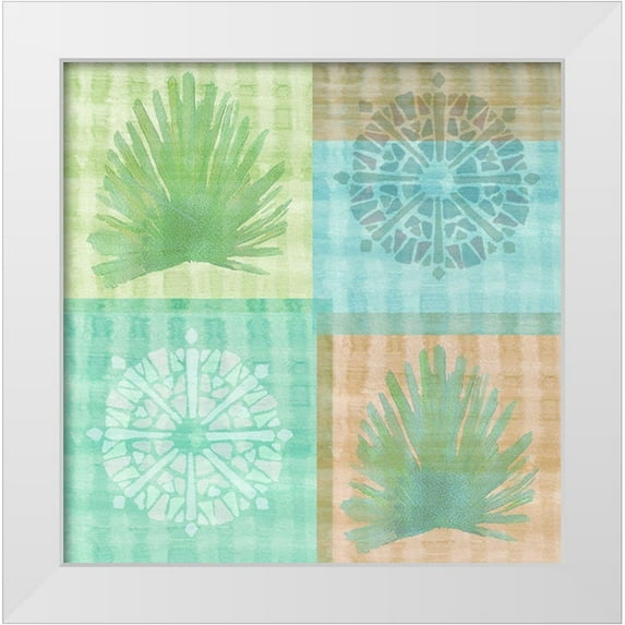 Kouta, Flora 12x12 White Modern Wood Framed Museum Art Print Titled - Palm Squares