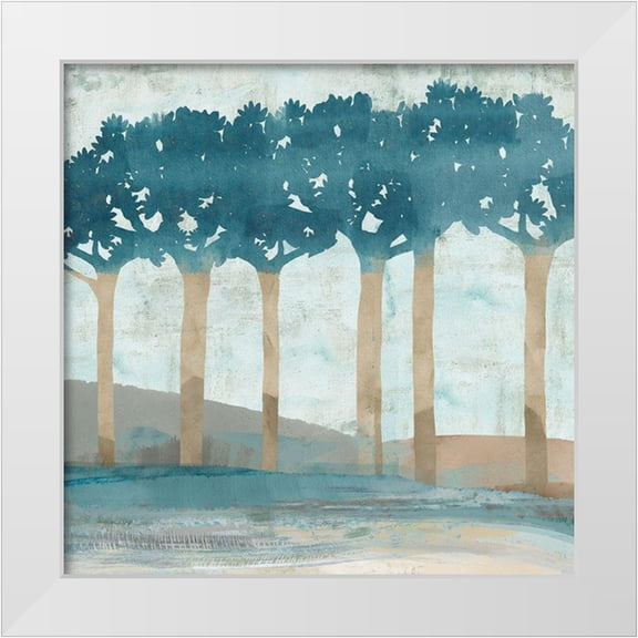 Kouta, Flora 12x12 White Modern Wood Framed Museum Art Print Titled - Trees at Dusk