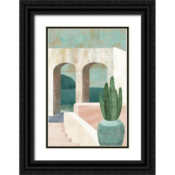 Kouta, Flora 13x18 Black Ornate Wood Framed with Double Matting Museum Art Print Titled - Sunbaked Archway II