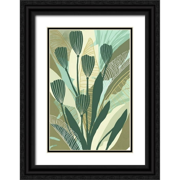 Kouta, Flora 13x18 Black Ornate Wood Framed with Double Matting Museum Art Print Titled - Tropical Botanical IV