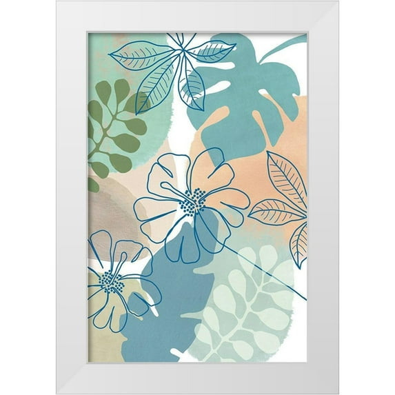 Kouta, Flora 13x18 White Modern Wood Framed Museum Art Print Titled - Flower Power II