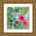 thumbnail image 1 of Kouta, Flora 15x15 Gold Ornate Wood Framed with Double Matting Museum Art Print Titled - Jungle Leaves II, 1 of 4