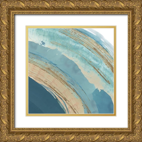 Kouta, Flora 15x15 Gold Ornate Wood Framed with Double Matting Museum Art Print Titled - Making Blue Waves III