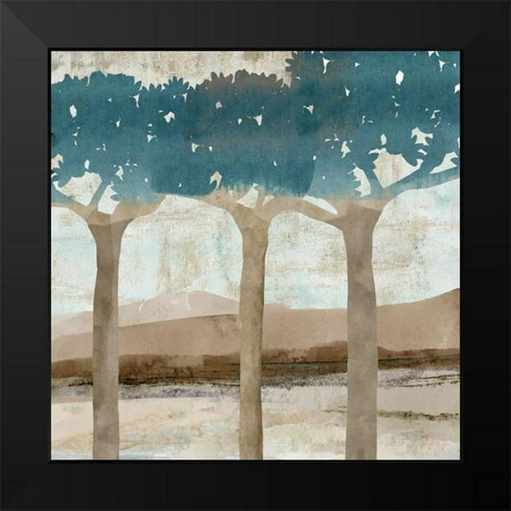 Kouta, Flora 20x20 Black Modern Framed Museum Art Print Titled - Trees at Dusk II