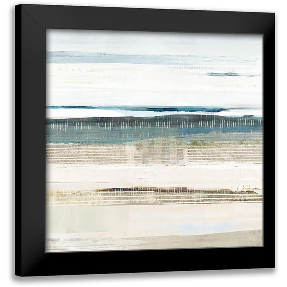 Kouta, Flora 20x20 Black Modern Framed Museum Art Print Titled - Water Marks I