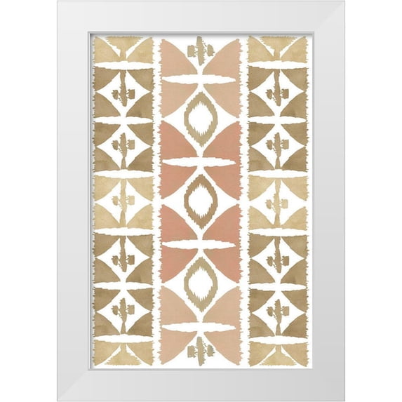 Kouta, Flora 23x32 White Modern Wood Framed Museum Art Print Titled - Earthy Geometric VII