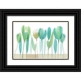 thumbnail image 1 of Kouta, Flora 24x17 Black Ornate Wood Framed with Double Matting Museum Art Print Titled - Serene Greens II, 1 of 4