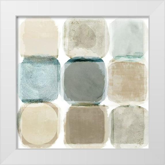 Kouta, Flora 26x26 White Modern Wood Framed Museum Art Print Titled - Beach Rocks I