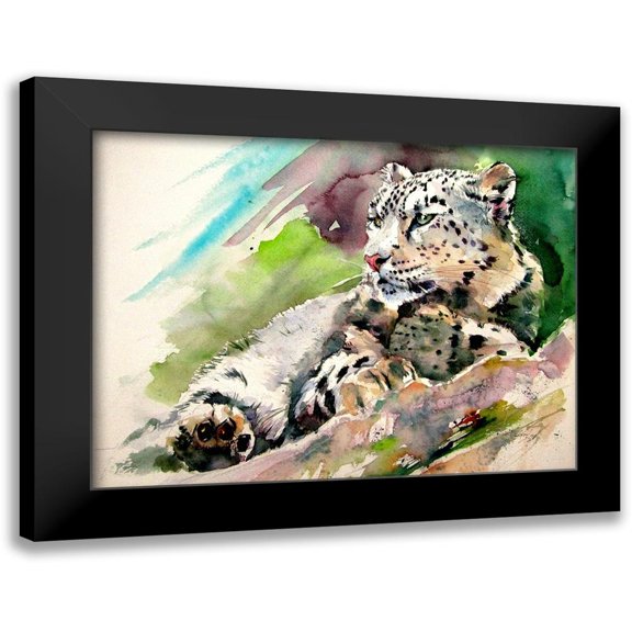 Kovacs, Anna Brigite 14x12 Black Modern Framed Museum Art Print Titled - Snow Leopard II