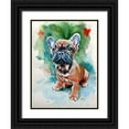 thumbnail image 1 of Kovacs, Anna Brigite 25x32 Black Ornate Wood Framed with Double Matting Museum Art Print Titled - French Bulldog Puppy, 1 of 4